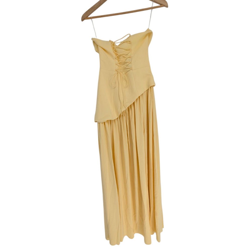 Maliyah Maxi Dress Strapless XS Lemon Yellow Gown - Picture 3 of 3